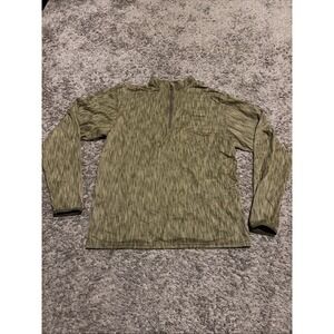 VOORMI Men's 1/4 Zip Mock Neck Merino Wool Pullover in Blowdown Rain Camo Medium